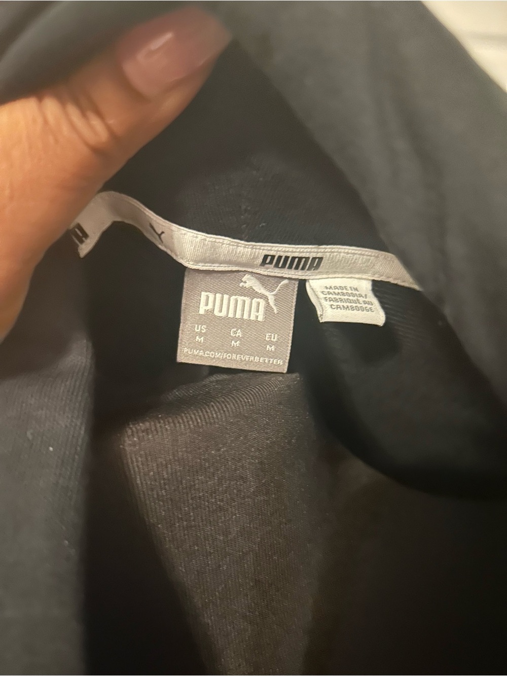 Sz M Puma Black Hoodie Dress with Gold Logo Embroidery - Picture 4 of 4
